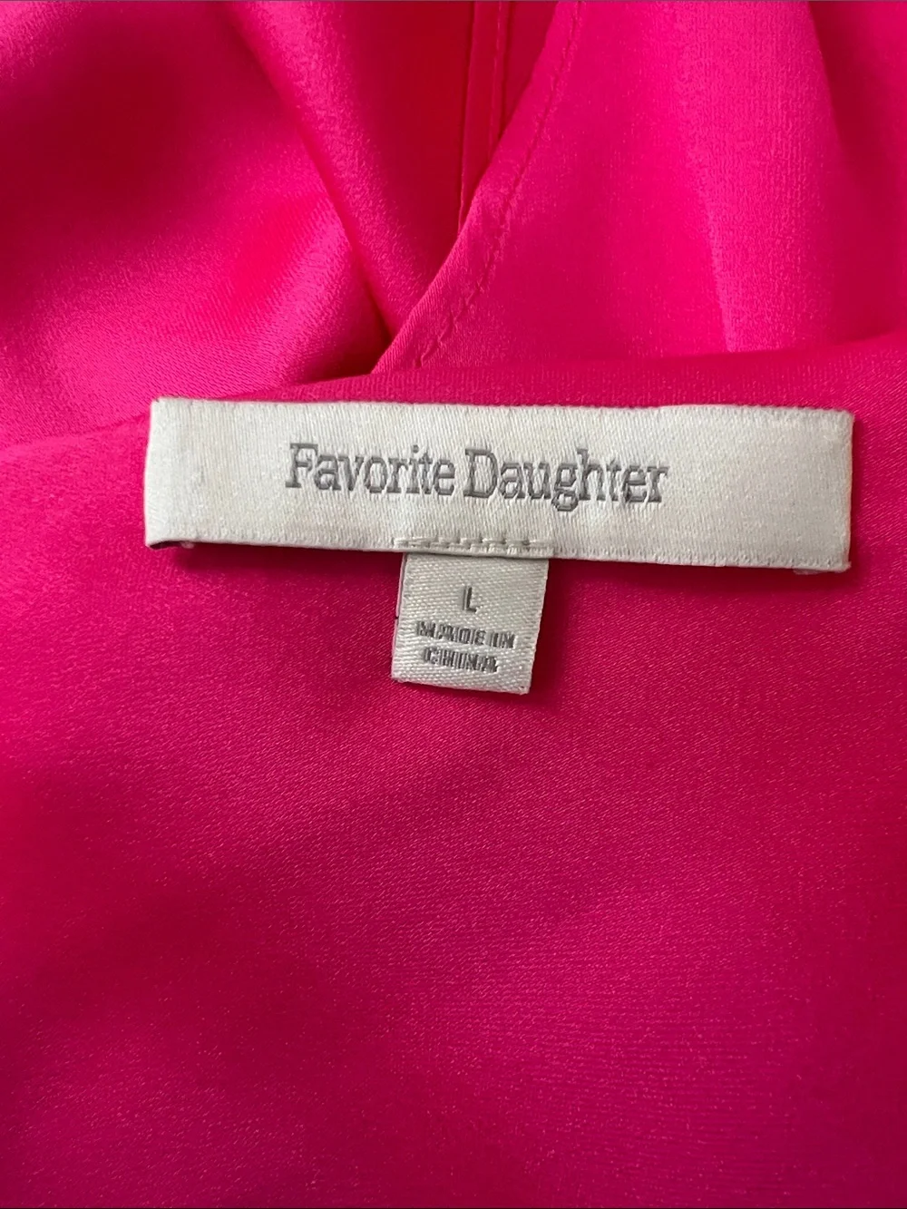 Favorite Daughter Take A Bow Satin Halter Top Pink Open Back Tie Blouse Large